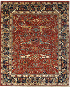 New Pakistan Hand-Knotted Antique Recreation of a 19th Century Persian Village Carpet    8'3"x 10'3"