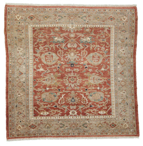 New Pakistan Hand-knotted Antique Recreation of an Antique Persian Sultanabad      7'3"x 7'5"