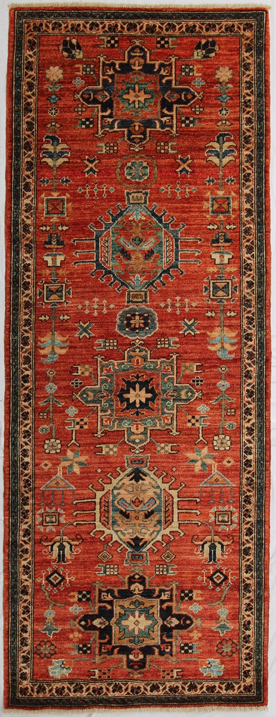 New Pakistan Hand-Knotted Antique Recreation of a Persian Karajeh Design   SOLD