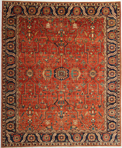 New Pakistan Hand-Knotted Antique Recreation of a 19th Century Persian Serapi Design  8'3"x 9'10"