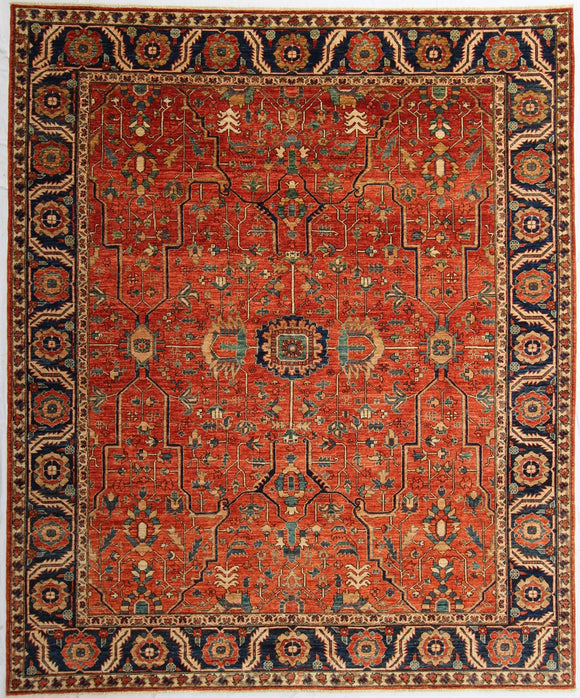 New Pakistan Hand-Knotted Antique Recreation of a 19th Century Persian Serapi Design  8'3