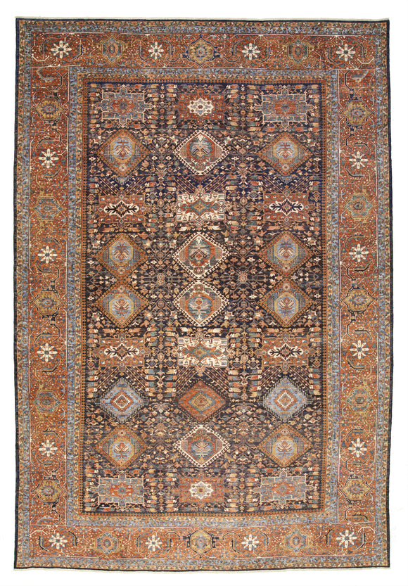 New Pakistan Hand-knotted Antique Recreation of Persian 19th Century Karajeh   11'10