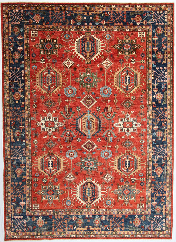 New Afghanistan Hand-Knotted Antique Recreation of a 19th Century Persian Karajeh Design   10'3