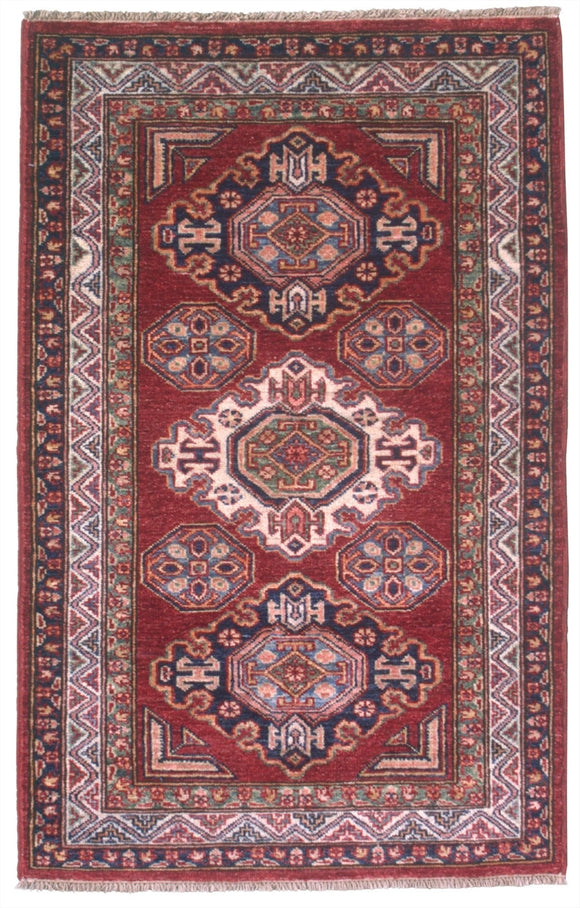 New Pakistan Hand-woven Antique Reproduction of a 19th Century Caucasian Kazak Rug    SOLD