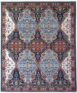New Pakistan Hand-woven Antique Reproduction of a 19th Century Hybrid Persian Carpet   8'x 9'8"