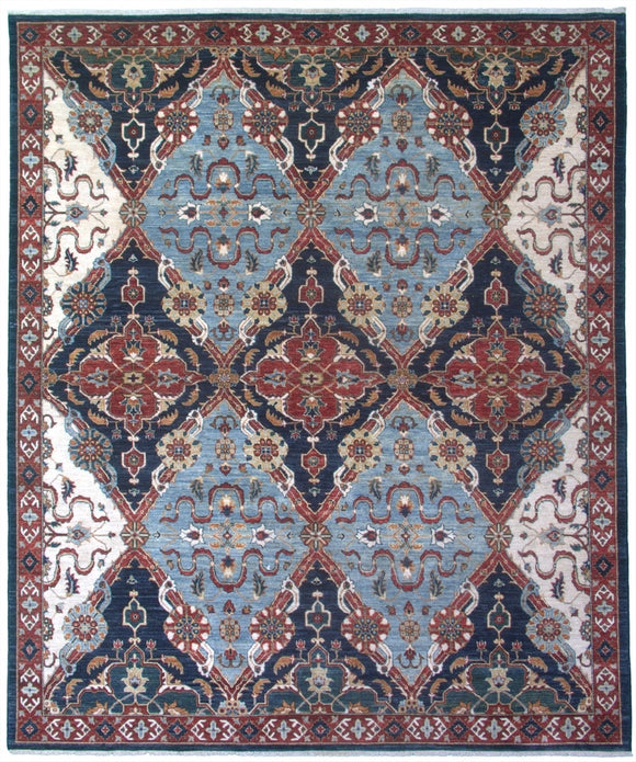 New Pakistan Hand-woven Antique Reproduction of a 19th Century Hybrid Persian Carpet   8'x 9'8