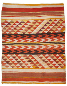 Antique Transitional Navajo Rug            4'3"x 5'5"