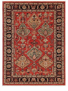 New Pakistan Hand-woven Antique Reproduction of a 19th Century Persian Village Rug  5'3"x 7'