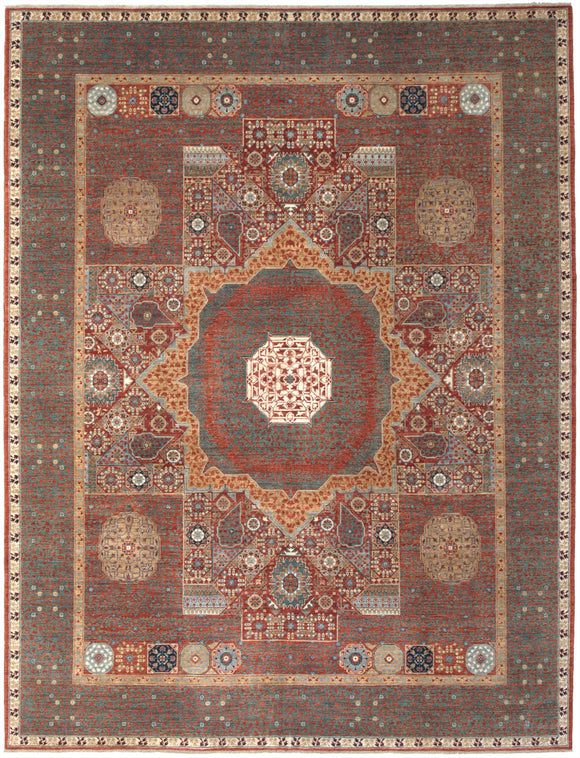New Hand-Knotted Antique Reproduction of an Egyptian Mamluk Carpet           SOLD