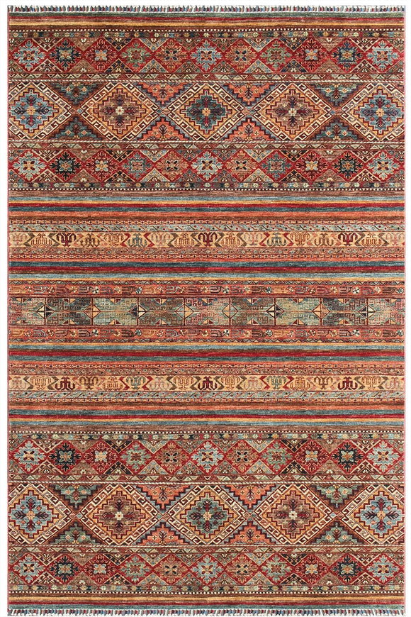 New Pakistan Hand-Knotted Antique Recreation of 19th Century Samarkand Design   6'3