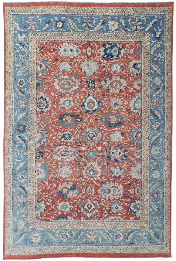 New Pakistan Hand-woven Antique Reproduction of a 19th Century Persian Sultanabad Carpet  13'5