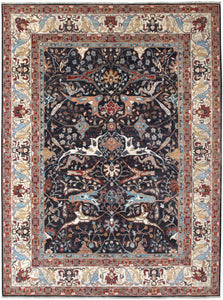 New Afghanistan Hand-knotted Antique Recreation of a 19th Century Persian Village Carpet   9'1"x 12'1"