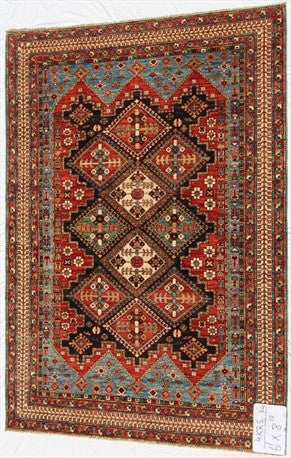 New Hand-Knotted Afghanistan Antique Recreation of Old Persian Tribal Rug   SOLD
