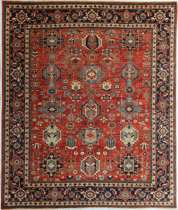 New Pakistan Hand-Knotted Antique Recreation of a Persian Karajeh Design   8'2