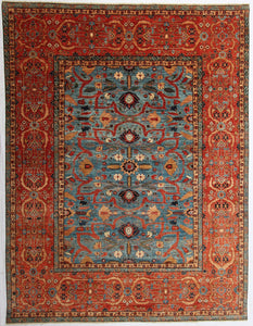 New Pakistan Hand-Knotted Antique Recreation of a Persian Sultanabad Design   9'x 11'9"      SOLD