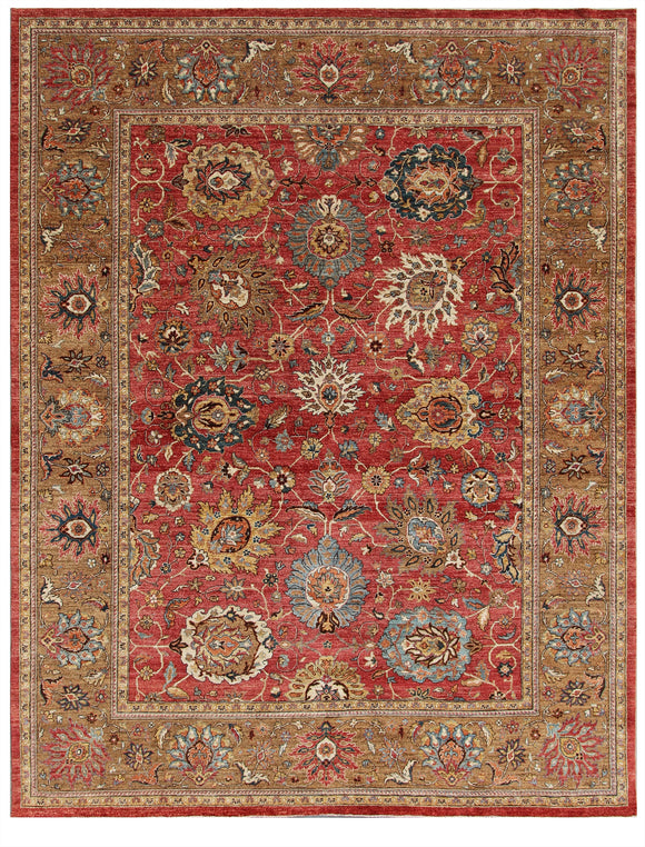 New Pakistan Hand-Knotted Antique Recreation Of 19th Century Persian Sultanabad  9'x 11'7