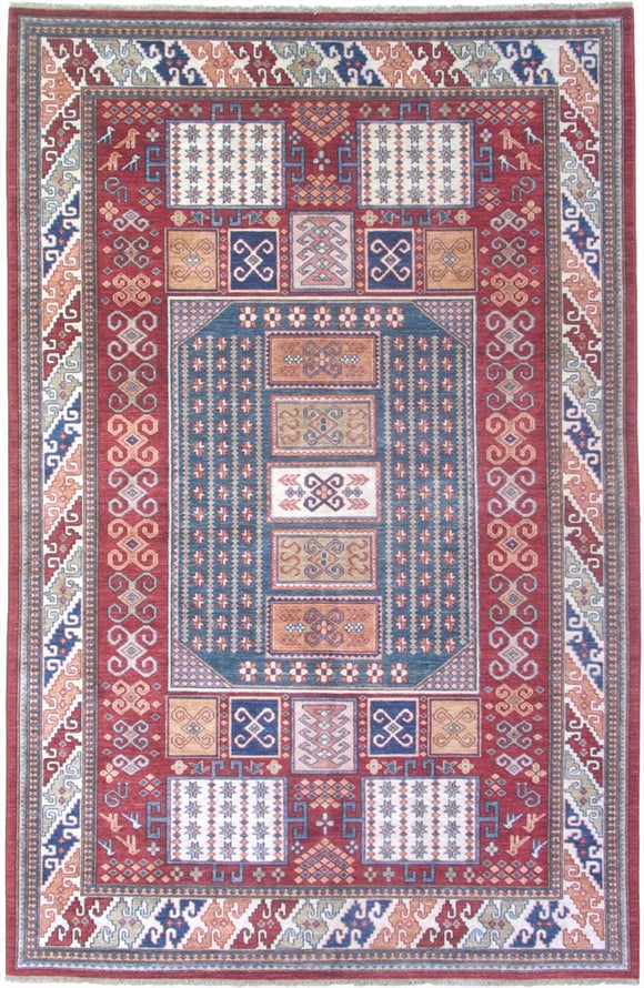 New Afghanistan Hand-woven Antique Reproduction of Kazak Rug   SOLD