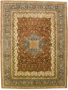 New Pakistan Hand-woven Antique Reproduction of a 19th Century Persian Ferahan   9'11"x 13'2"