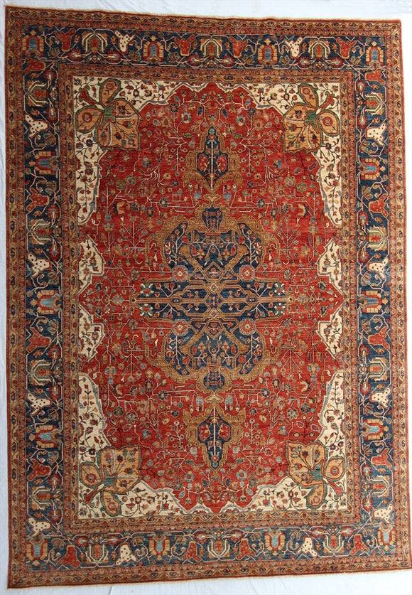 New Pakistan Hand-Knotted Antique Recreation of 19th Century Persian Ferahan  9'x 12'7