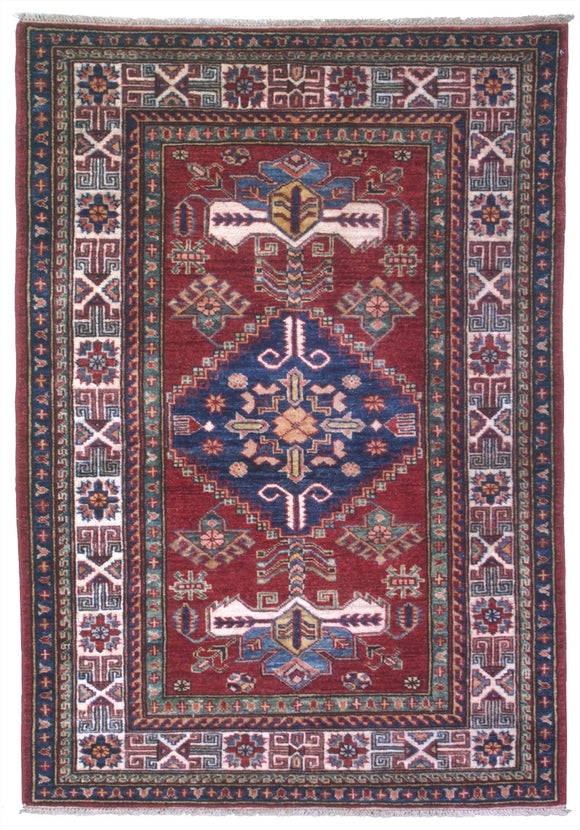 New Pakistan Hand-woven Antique Reproduction of a 19th Century Caucasian Kazak Rug       SOLD