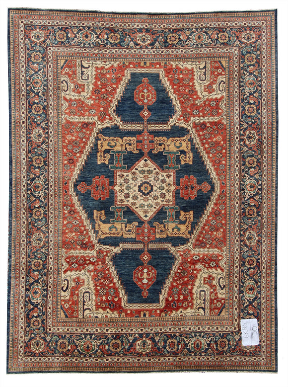 New Pakistan Hand-woven Antique Reproduction of a 19th Century Persian Serapi Carpet  10'1
